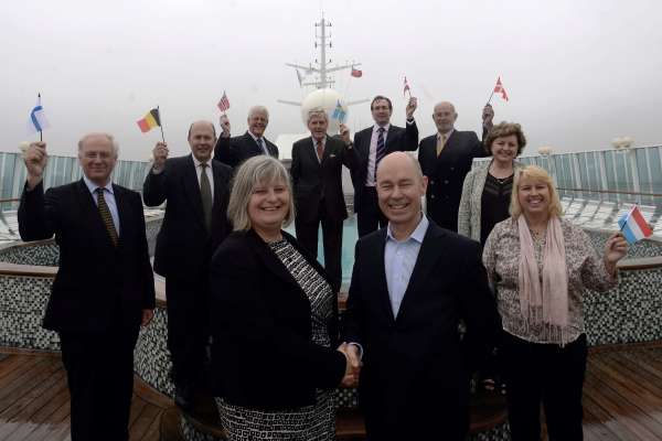 FLAGS FLY AT THE PORT OF TYNE FOR FRED. OLSEN CRUISE LINES