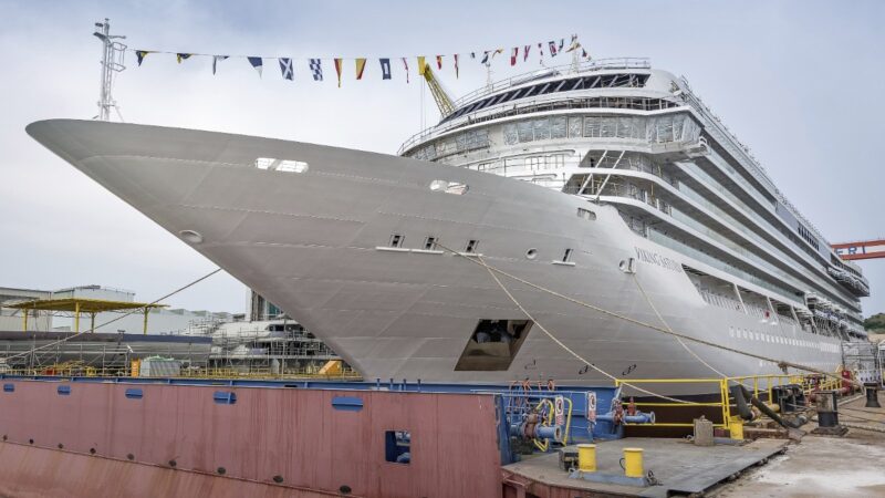 Viking holds float out ceremony for latest ocean ship Saturn